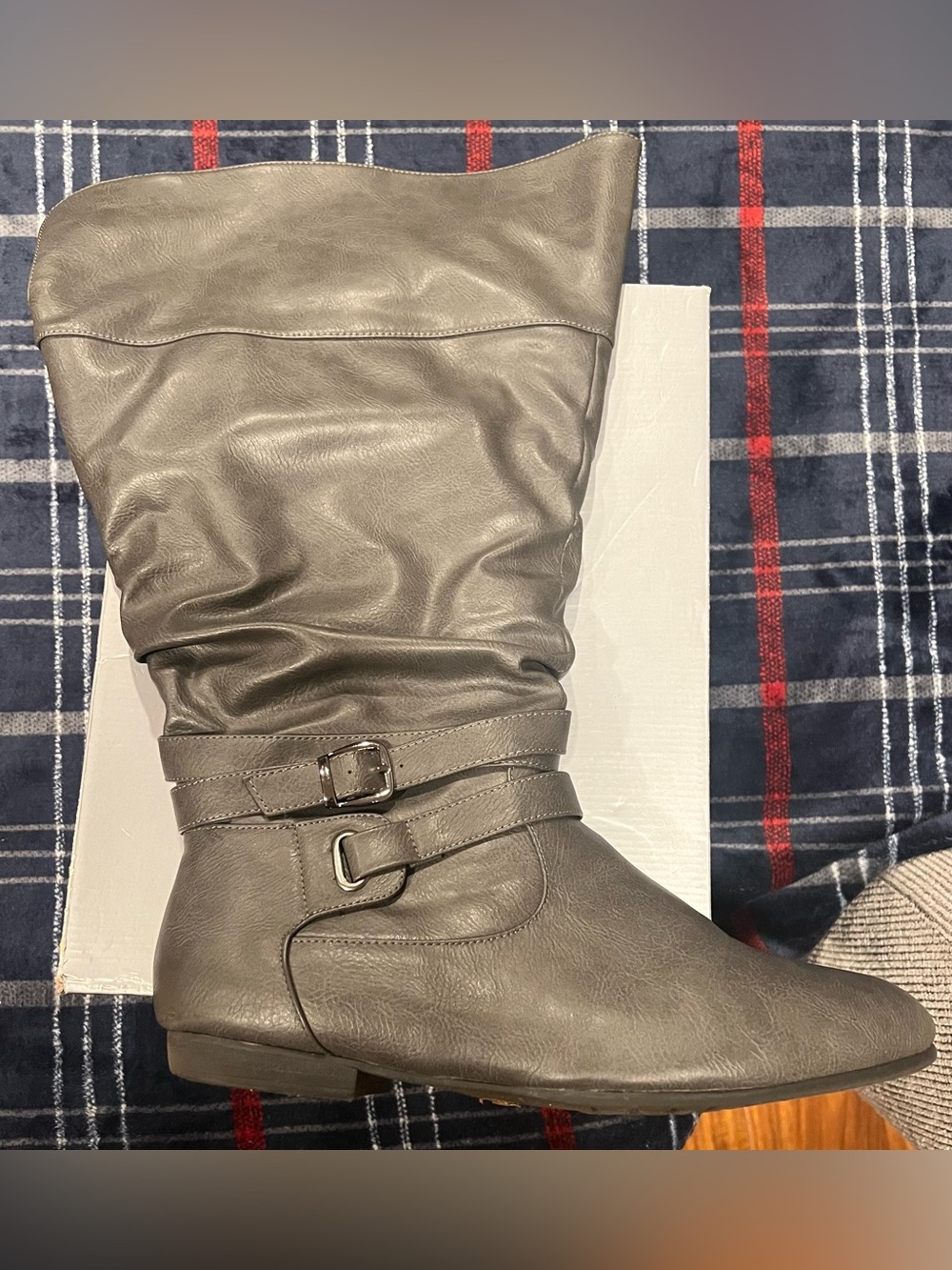 Avenue Slouch Over-the-Knee Boots in Gray